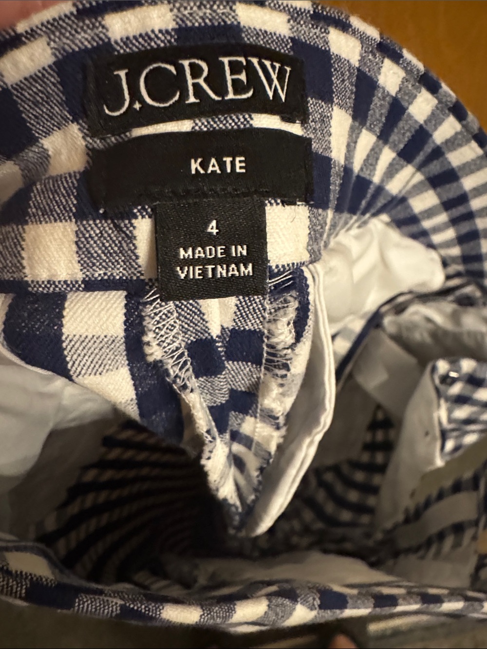 J. Crew Navy and White Gingham Blazer & Trouser Set. - Picture 7 of 8